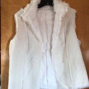 White Fur Chico’s Vest